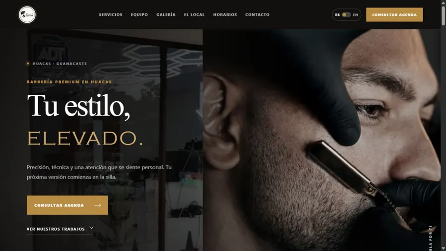 Vista previa de la web de The Barber Master