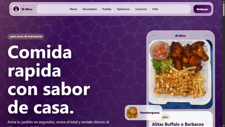 Vista previa de la web de Soda El Olivo