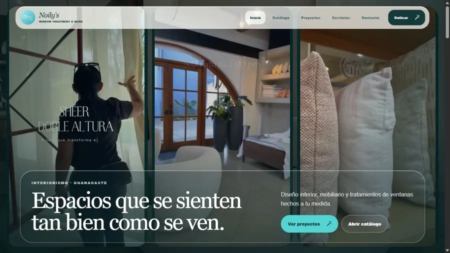 Vista previa real de la propuesta web de Noily’s Window Treatment & More